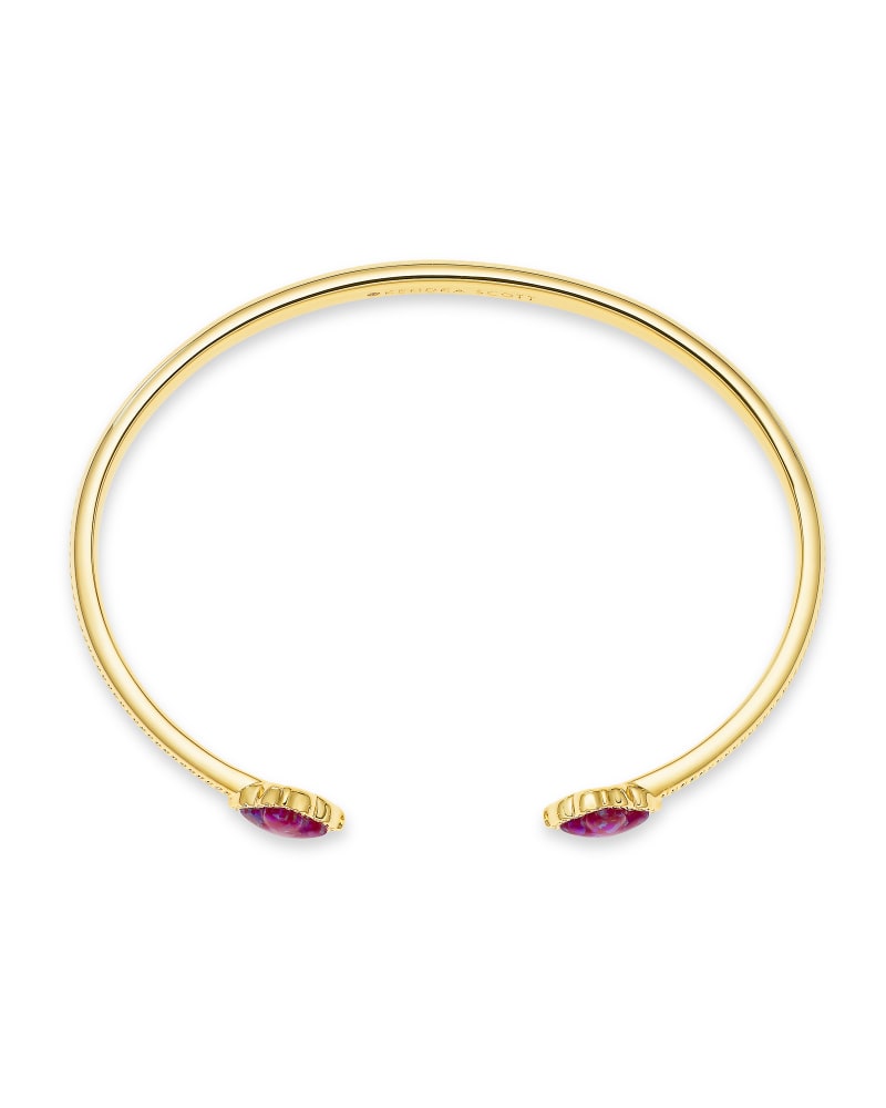 Mallory Gold Cuff Bracelet in Plum Kyocera Opal image number 1
